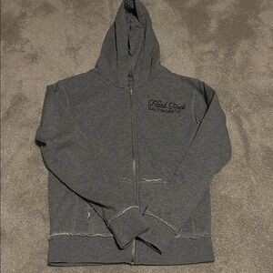 Authentic Hard Rock Cafe Charcoal Zip-Up Hoodie
